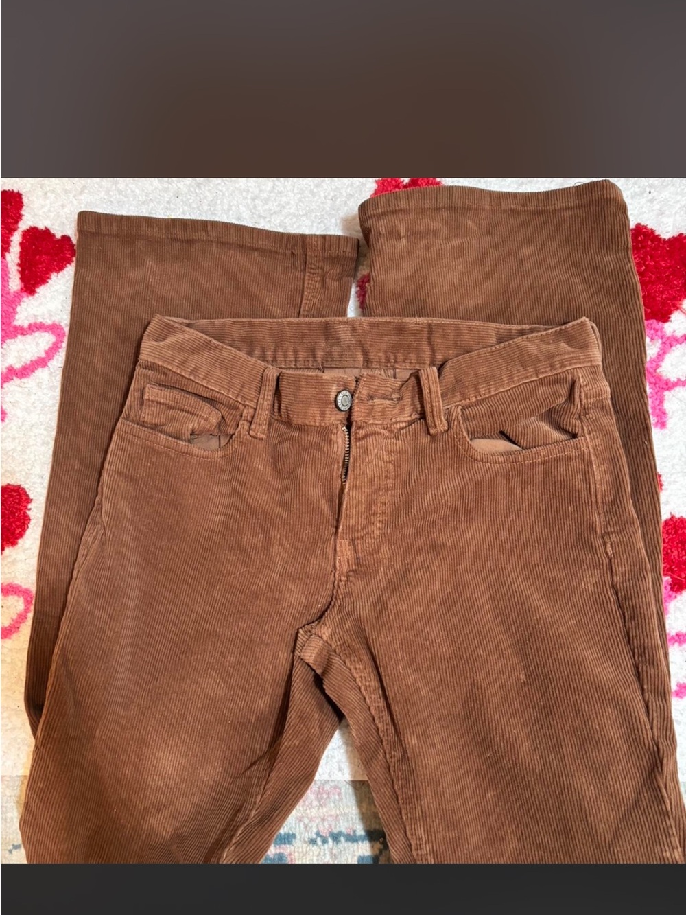 Brandy Melville Chocolate Brown Corduroy Straight-Leg Jeans
